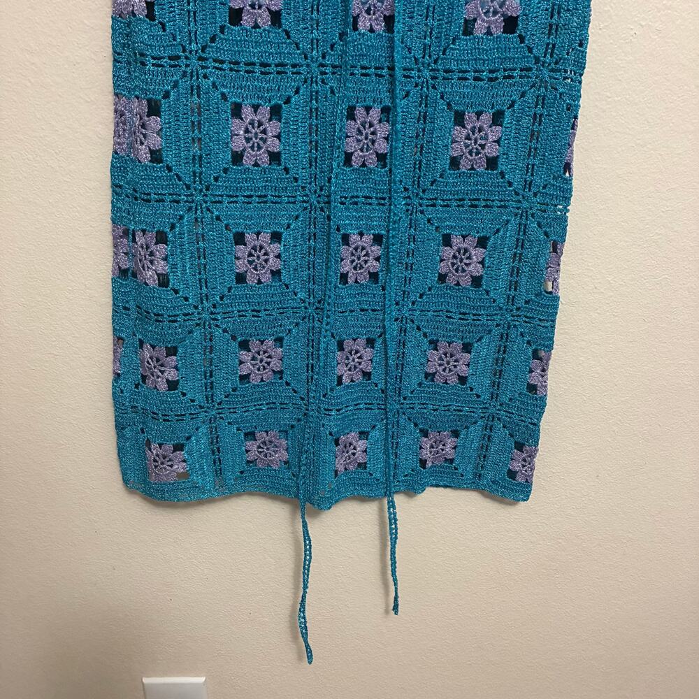 NWT! LisaMaree The 'Right Here Now' 2 Piece Crochet Set In Turquoise Size S - Picture 11 of 15